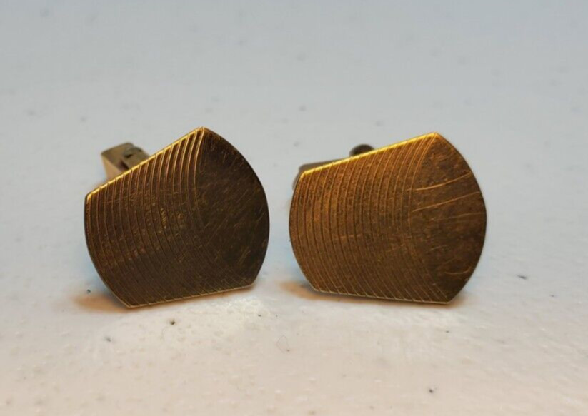 Vintage Gold Tone Etched Cufflinks