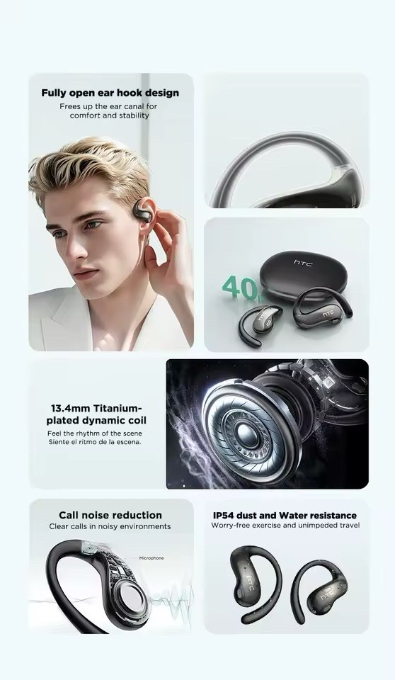 HTC NE19 Translator Bluetooth Earphones With Microphone, Waterproof