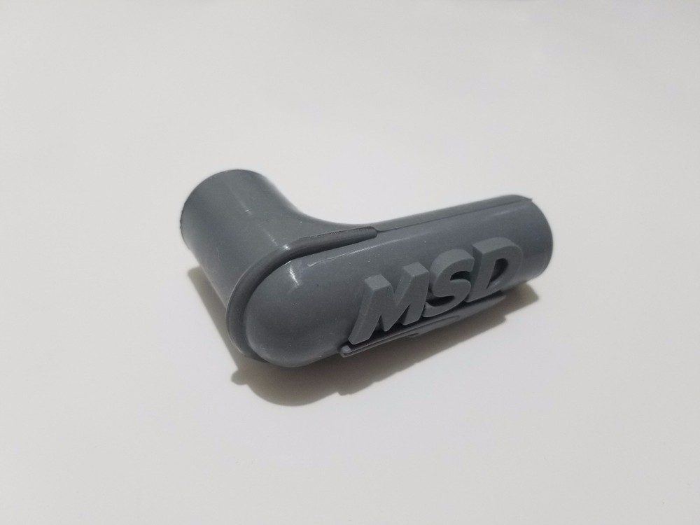 SINGLE MSD Ignition Spark Plug Wire Boot Right Angle 90 Degree Silicone Grey