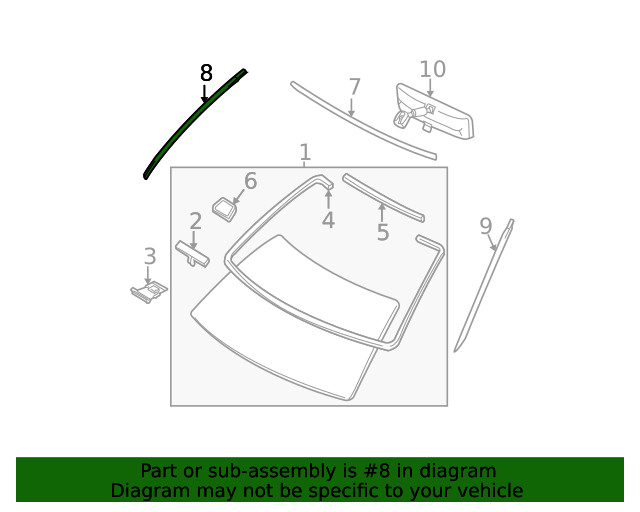 Genuine Nissan Windshield Molding 72760-ZG00A