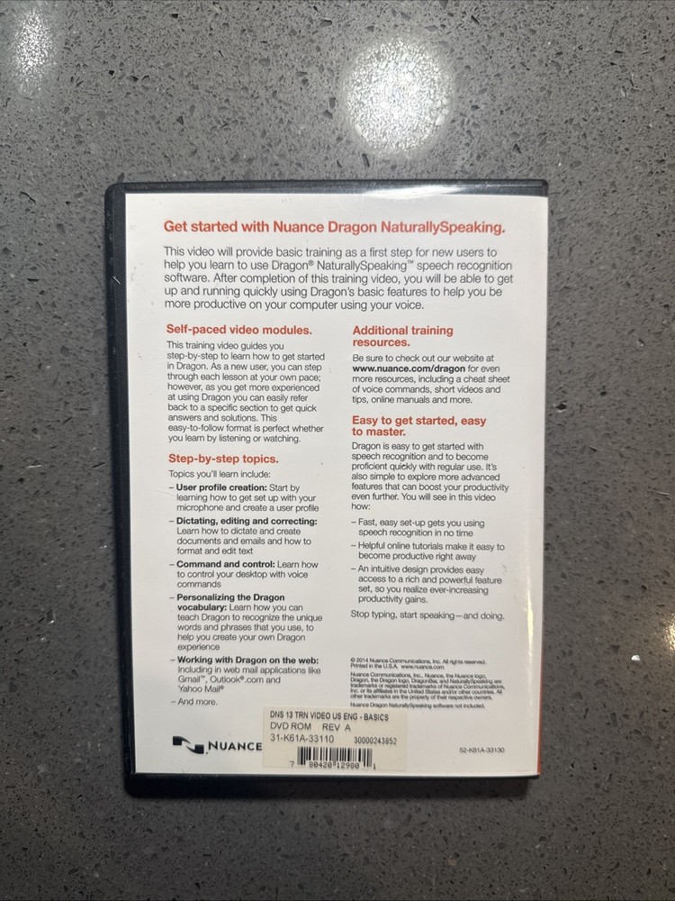 NUANCE Dragon NaturallySpeaking Premium Speech Recognition Software Version 13