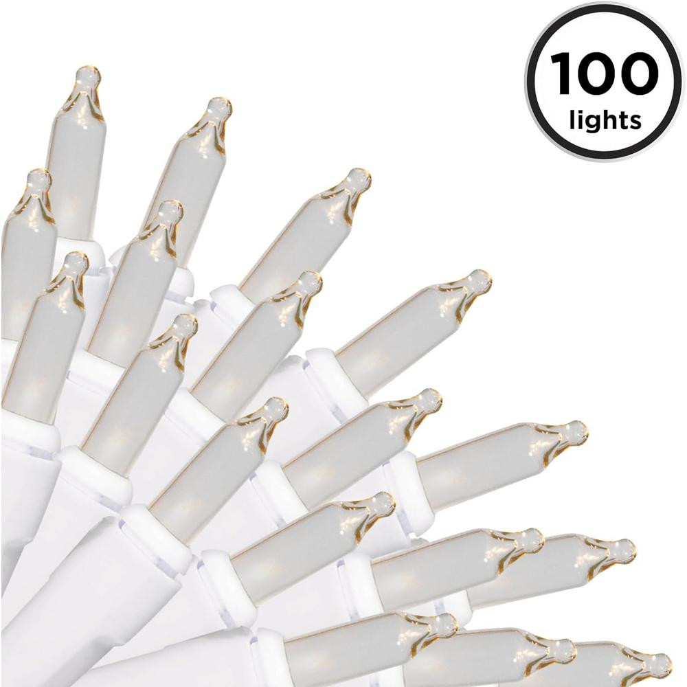 21.2 Ft. 100-Count Incandescent Clear Christmas String to String Mini Lights