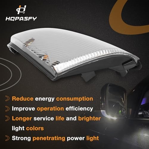 Mirror Turn Signal Light Front Passenger Side, Compatible with Dodge Right