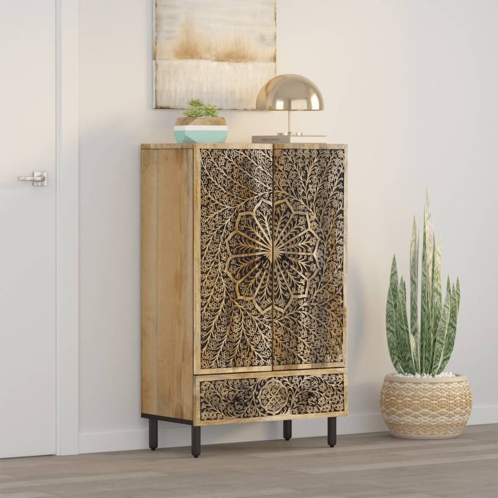 Highboard 23.6"x13"x39.4" Solid Wood Mango