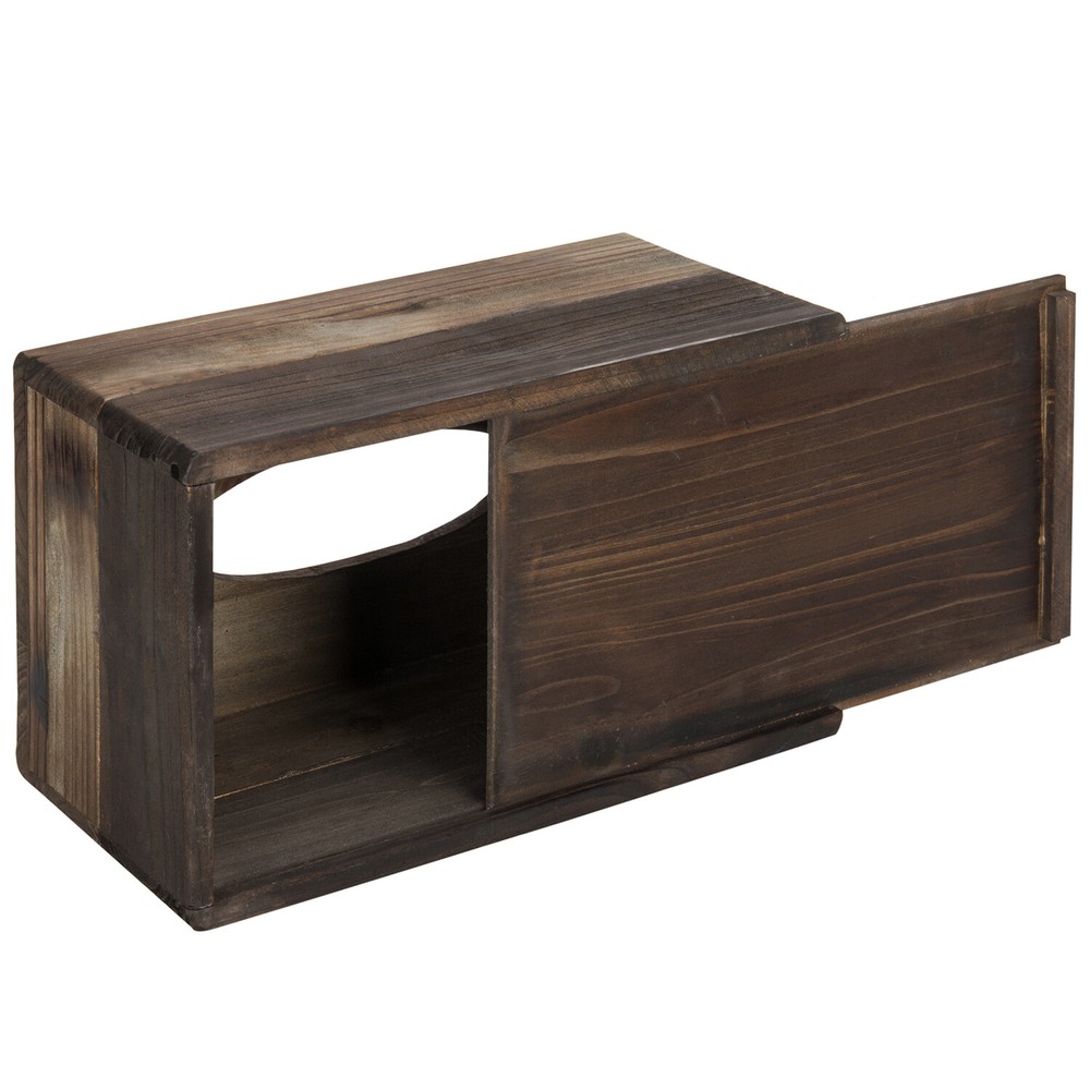 MyGift Rustic Dark Torched Wood Rectangular Tissue Box Holder