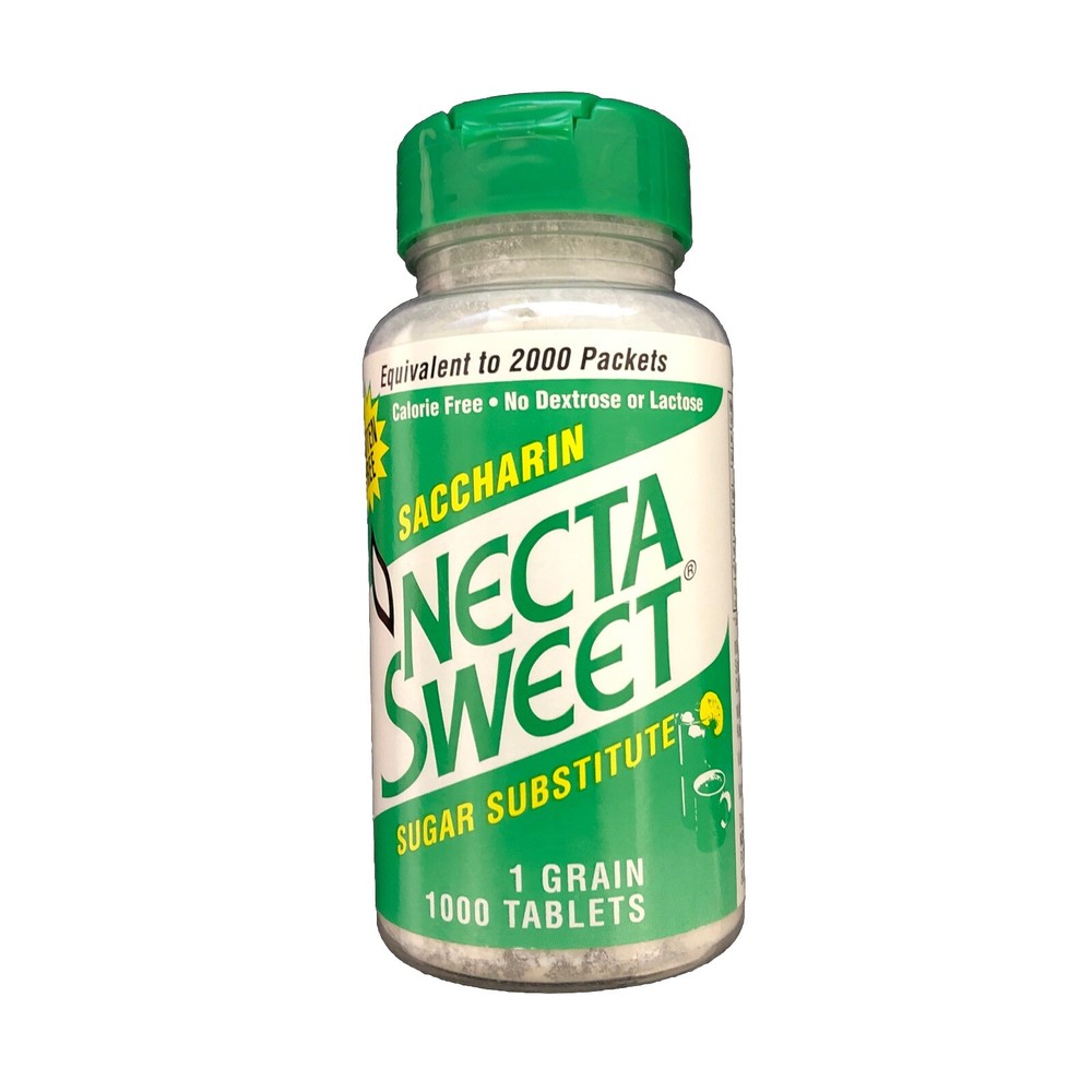 1000-Tablet Bottle 1 Grain Necta Sweet Saccharin Tablets NectaSweet