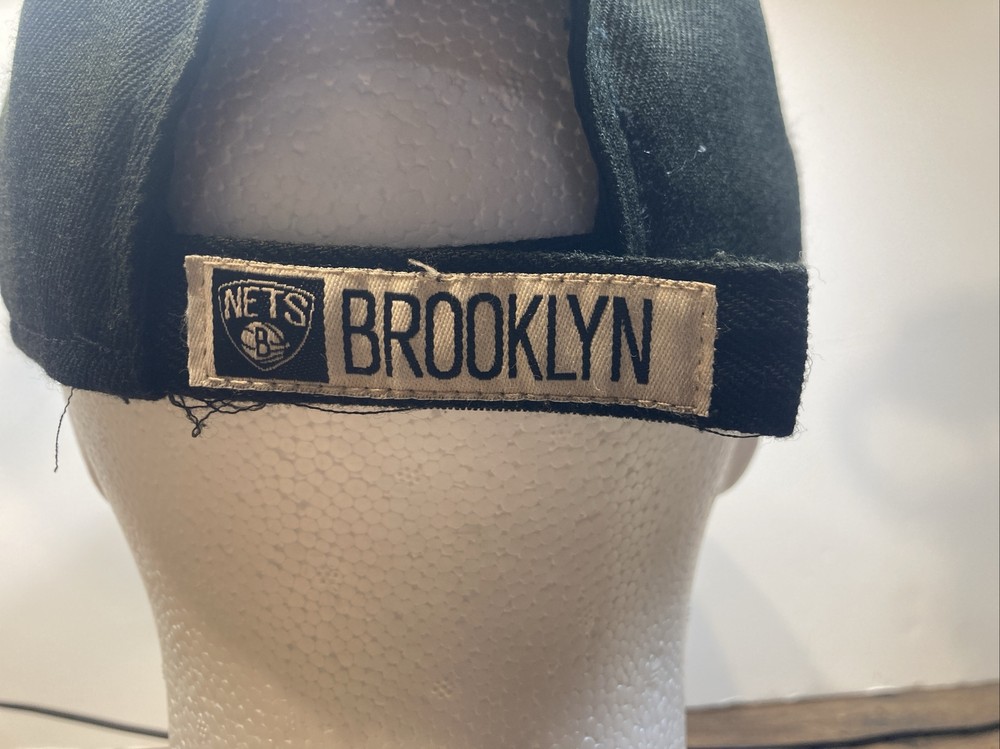 Brooklyn Nets New Era 9Fifty NBA Black Strap Back Adjustable Hat Cap Black White