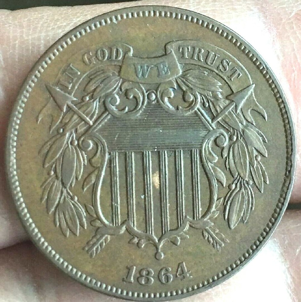 1864 Two Cent Piece - Large Motto