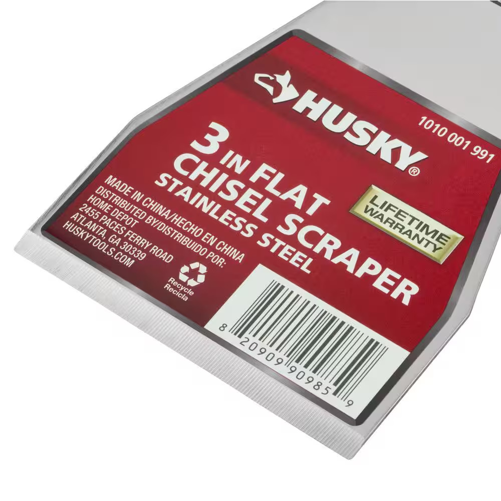 3 In. Flat Extendable Scraper with Stainless Steel Blade