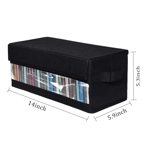 CD Storage Boxes - Pack of 2 CD Cases - 14" x 5.9" x 2 Pack With Visual Window