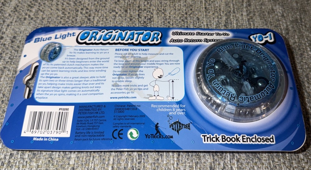Peter Fish Blue Light Originator Auto Return System Yo Yo New In Package
