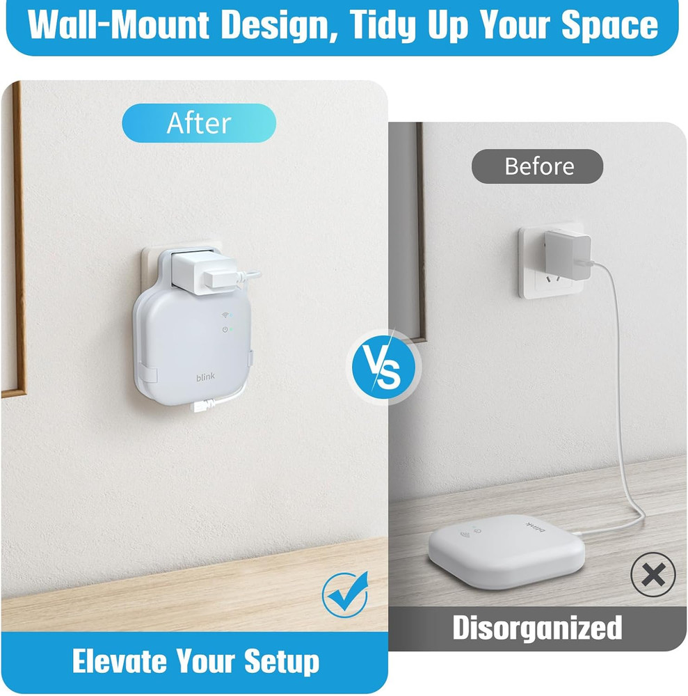 256GB Micro SD Card & Outlet Wall Mount for Blink Sync Module XR with Short Cabl