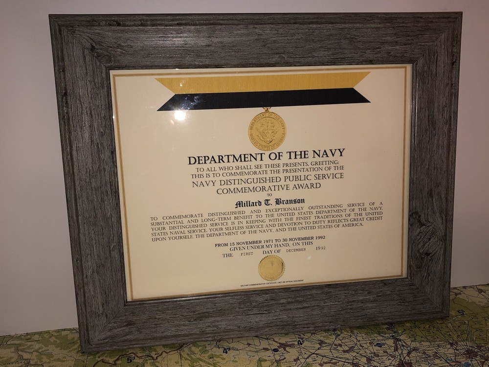 NAVY DISTINGUISHED PUBLIC SERVICE COMMEMORATIVE AWARD CERTIFICATE Type-1
