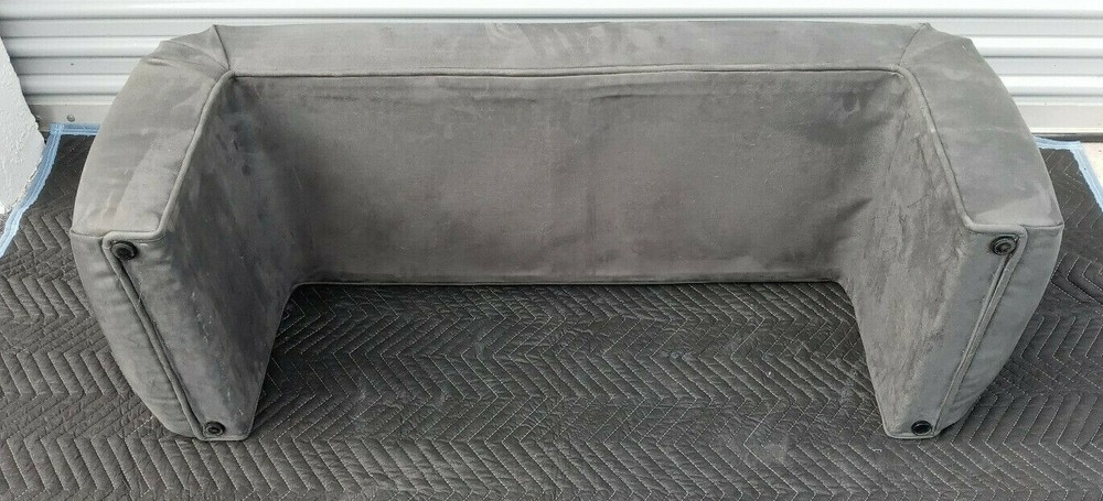 Vintage Mid Century Waterfall Gray Upholstered Bench