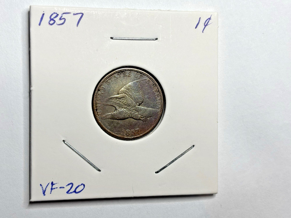 1857 Flying Eagle Cent Better Condition - Nice Toning! $85 Retail!