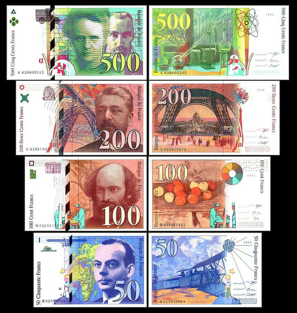 50, 100, 200, 500 Francs - Issue 1993 - 2000 - Reproduction - 01