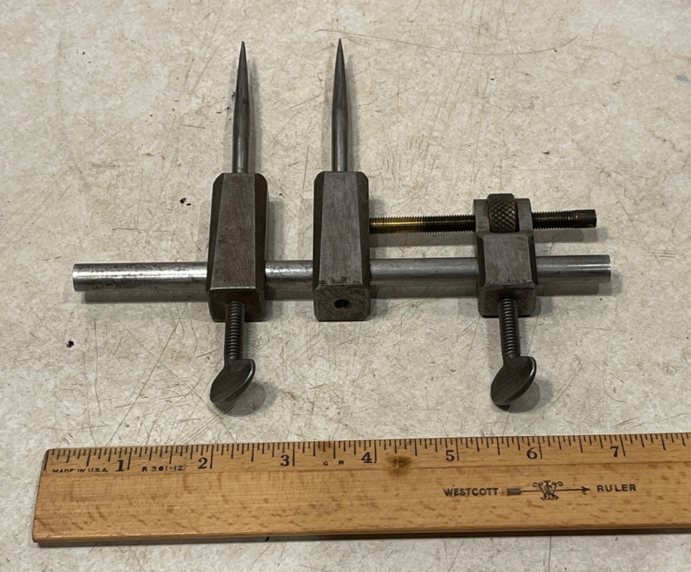 VINTAGE ADJUSTABLE TRAMMEL HEAD POINT SET SHOP MADE