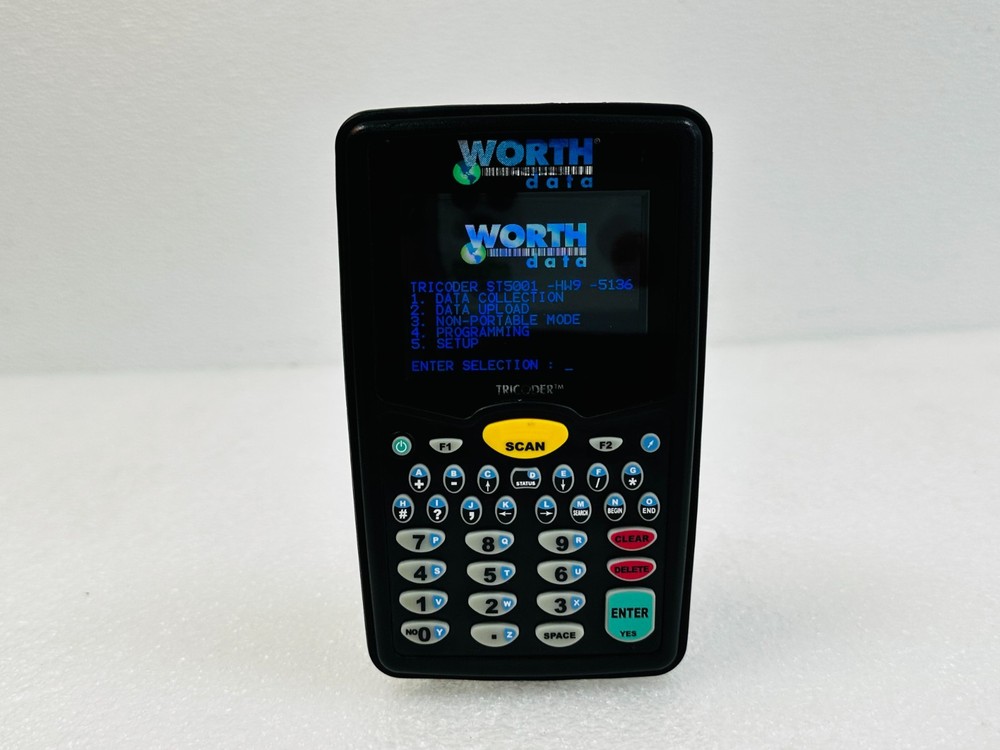 USED Worth Data LT5001H TriCoder Barcode Scanner Data Collector w/ AC Adapter 🚚