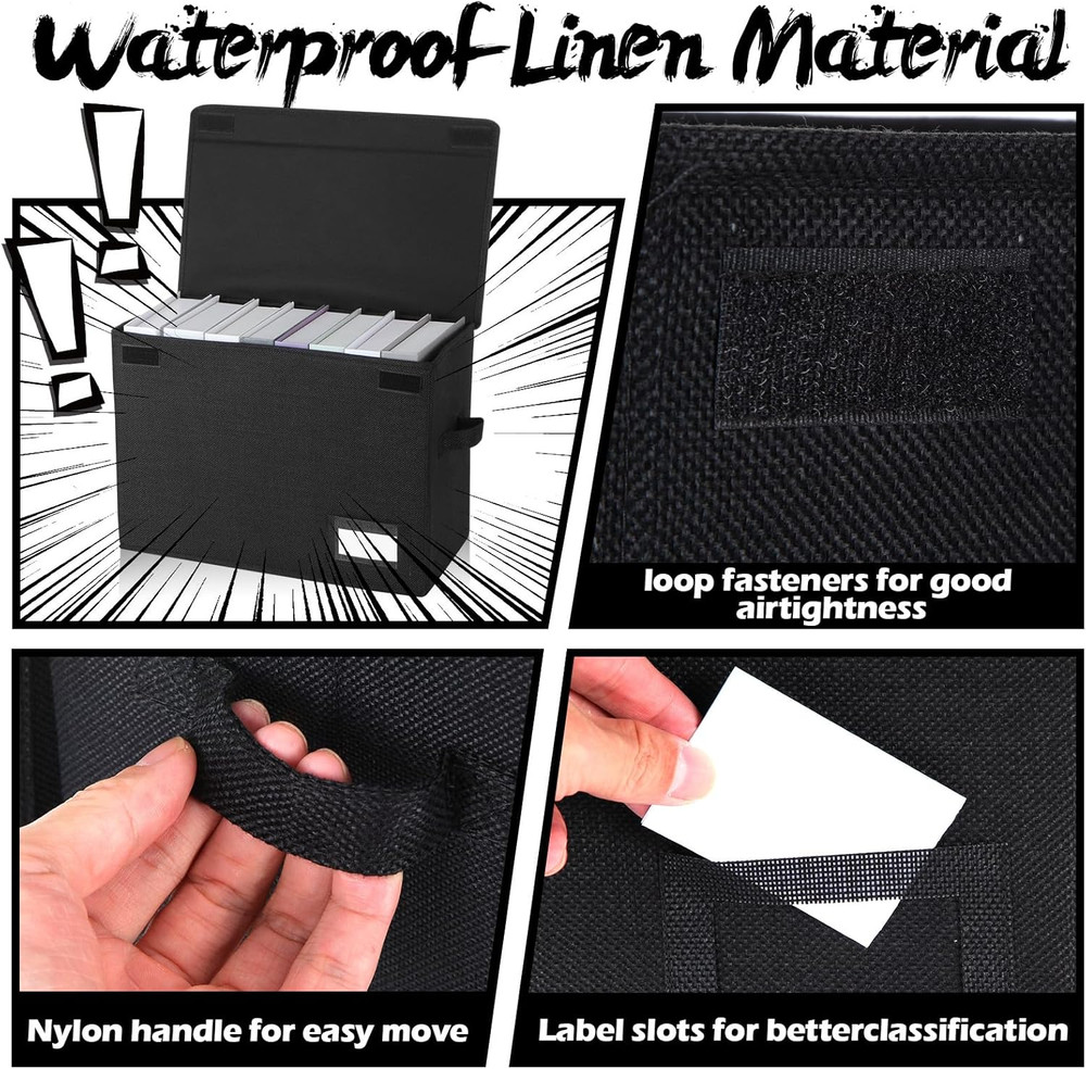 6 Pcs Comic Book Storage Boxes, Collapsible Short Box Case with Lid, 15.8 X 7.9