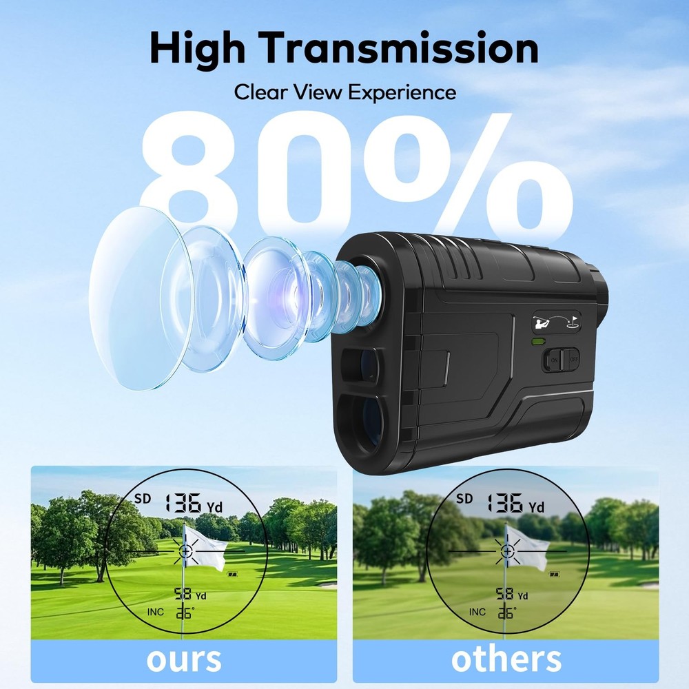 1200Yards Range Finder Golf with Slope, 7X Magnification Range Finder, Lightw...