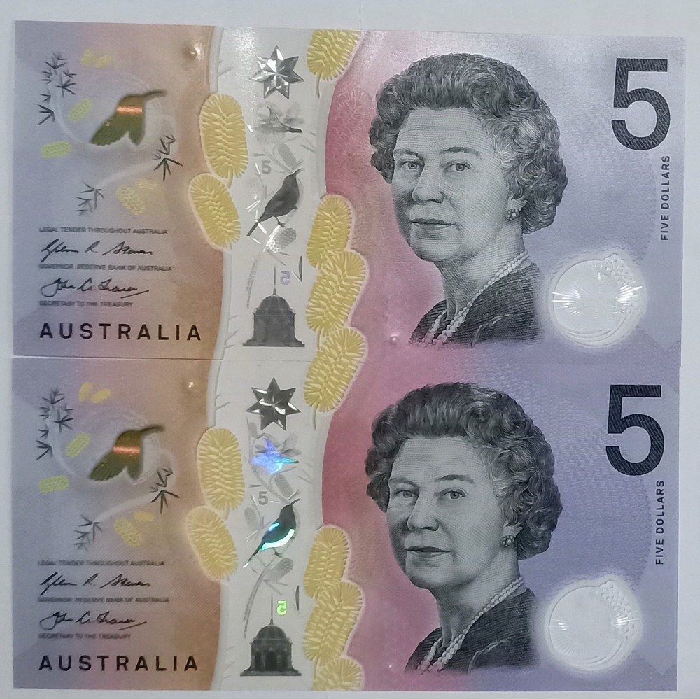 2016 Consecutive Serial Number $5 UNC 2 Five Dollar Banknotes