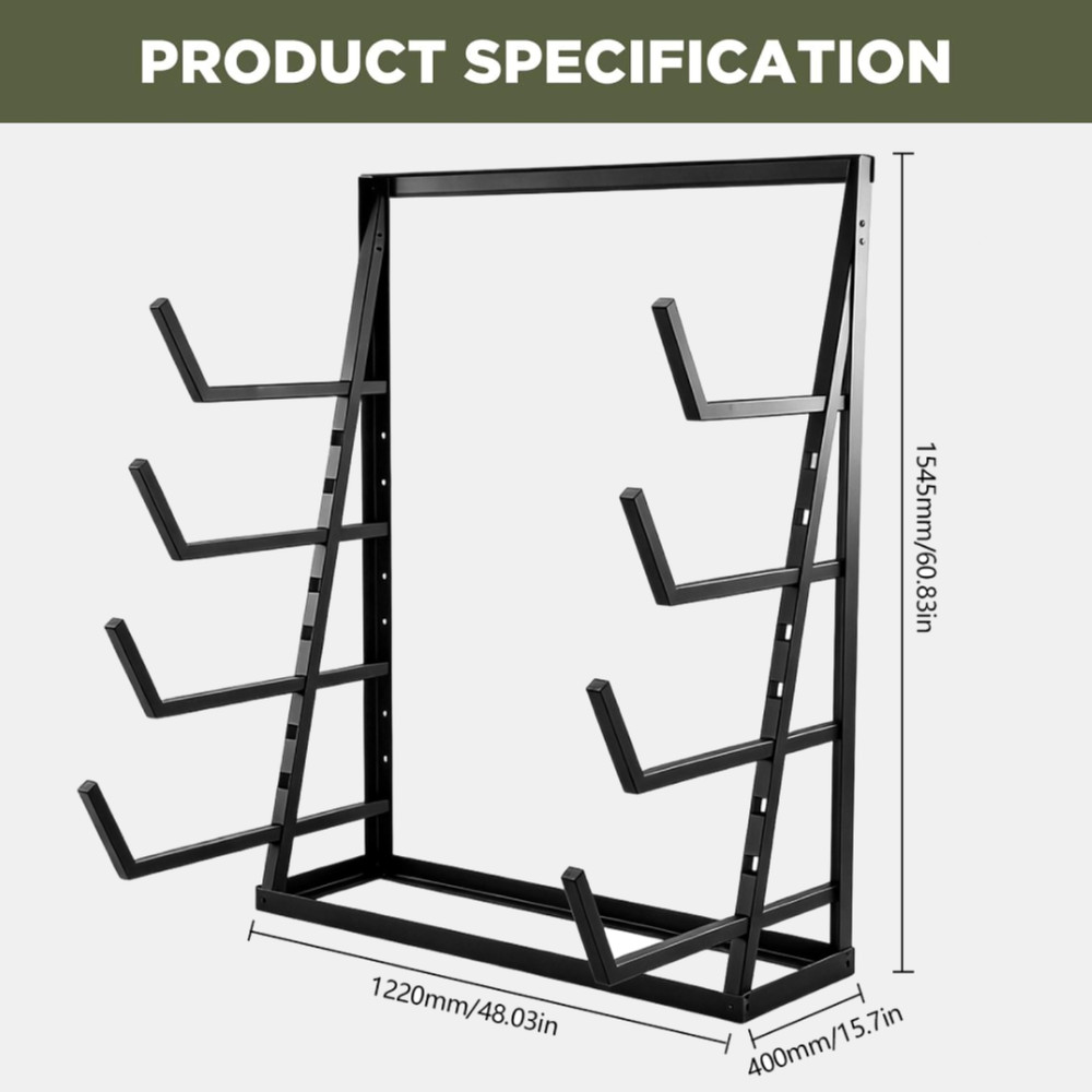 2000LBS 4-Tier Floor Standing Horizontal Storage Rack for Lumber/Pipe Adjustable