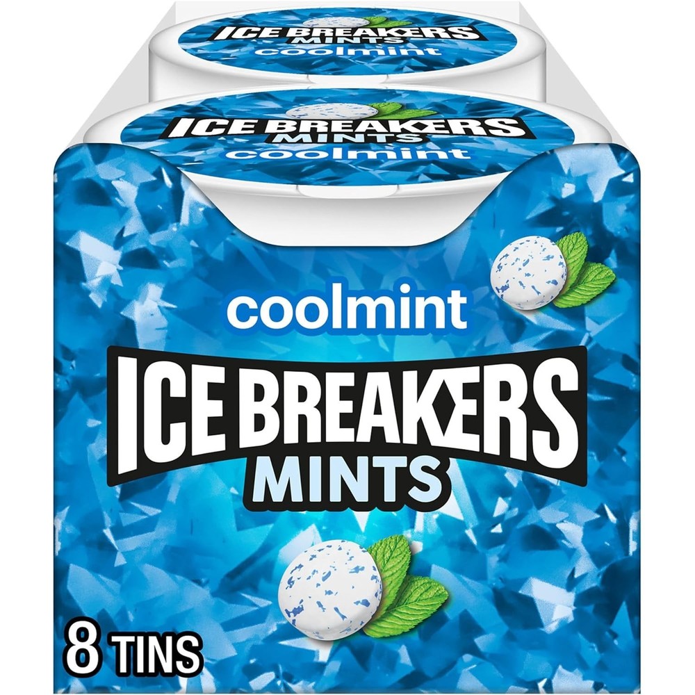 ICE BREAKERS Coolmint Sugar Free Breath Mints, 1.5 oz., 8 pk.
