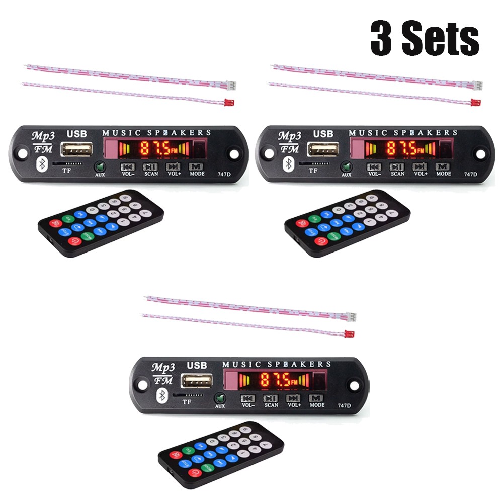 3 Wireless Bluetooth 12V MP3 WMA Decoder Board Audio Module USB TF Radio For Car