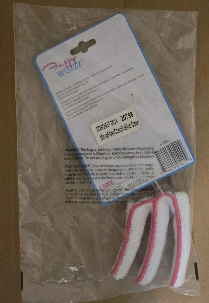 Fuzzy Wuzzy Microfiber Window Blind Cleaner Electrostatic Non-Abrasive NEW