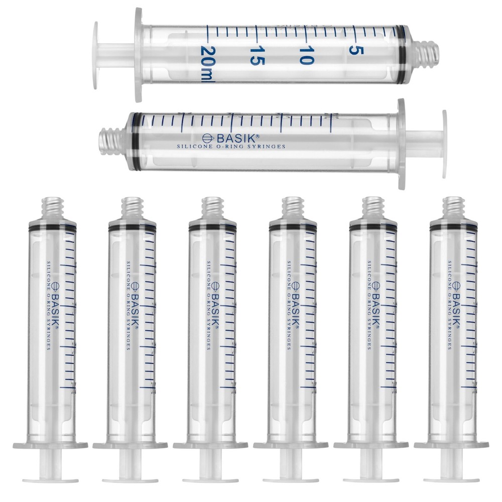 20cc Enfit Tip Syringes Silicone O Ring Reusable 8 Pack