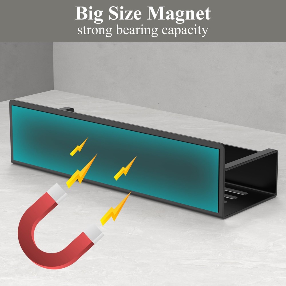 HuggieGems 4 Pack Magnetic Spice Rack Organizer for 4 Pack, Black