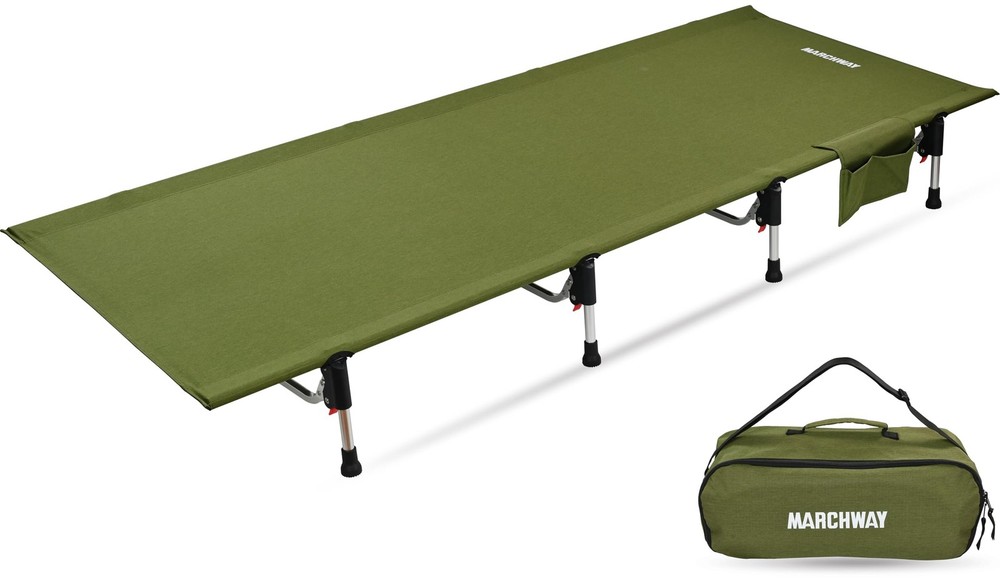 Portable Folding Camping Cot Bed: Lightweight, Compact, 330Lbs Support, Green