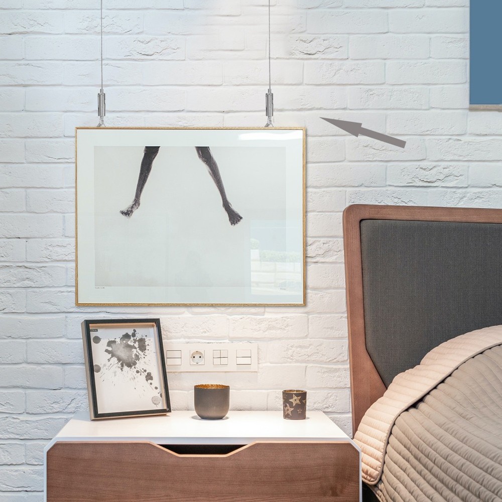 4 Pcs Rail Line Hooks Picture Molding Hanging System for Frame Tools