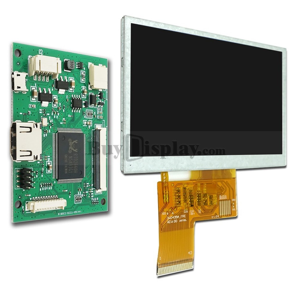 4 3" inch TFT LCD Display w/Small HDMI Driving/Controller Board for Raspberry PI