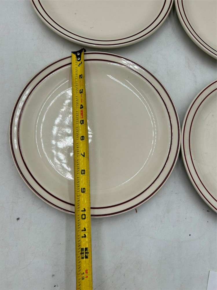 4) HOMER LAUGHLIN DINNER PLATES DOUBLE BAND RESTAURANT WARE