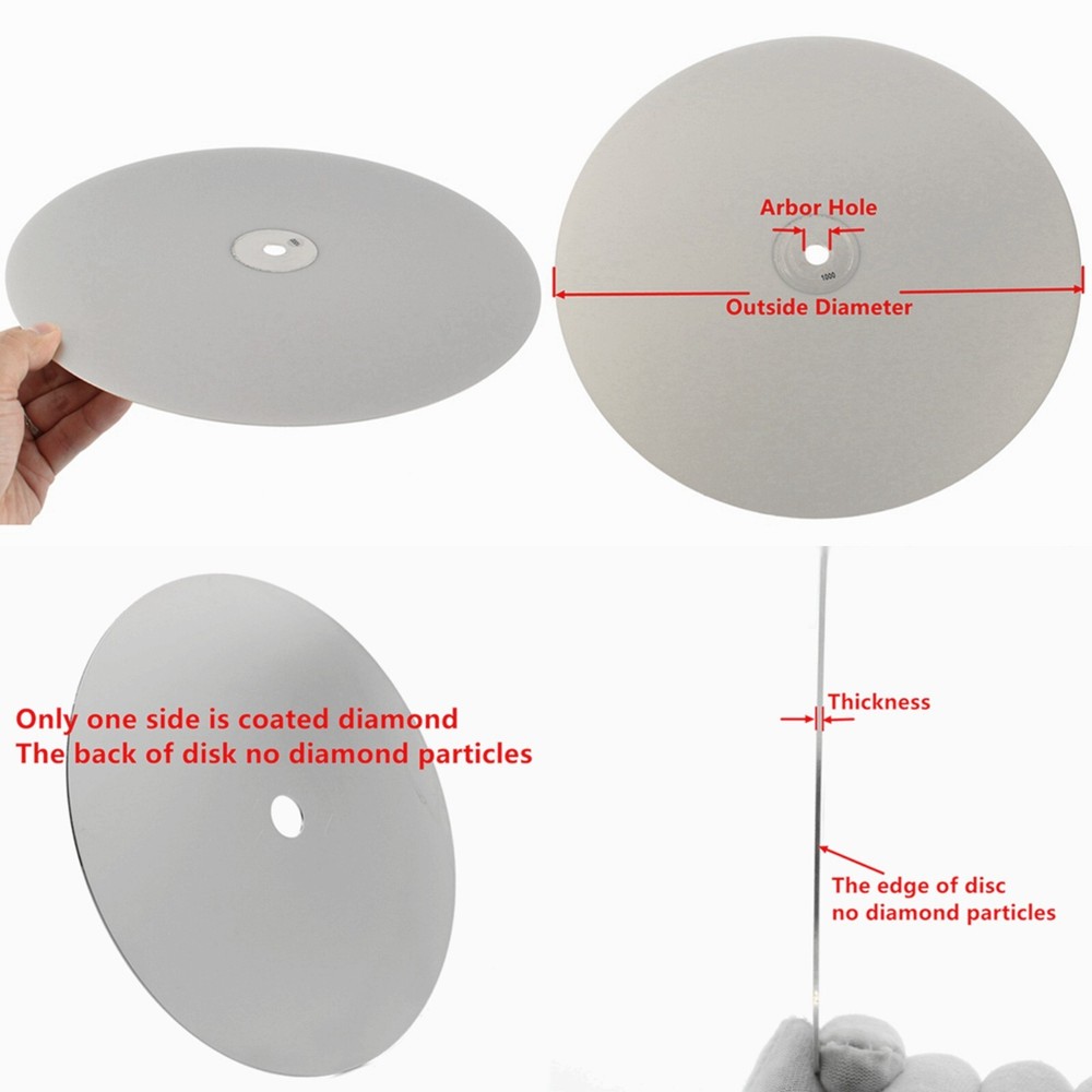12" inch Grit 46-2000 Diamond Grinding Discs Abrasive Flat Lap Disk Stone Tools