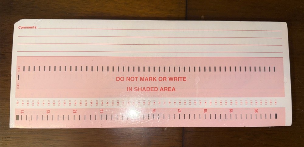 Scantron Sheets 500/pack