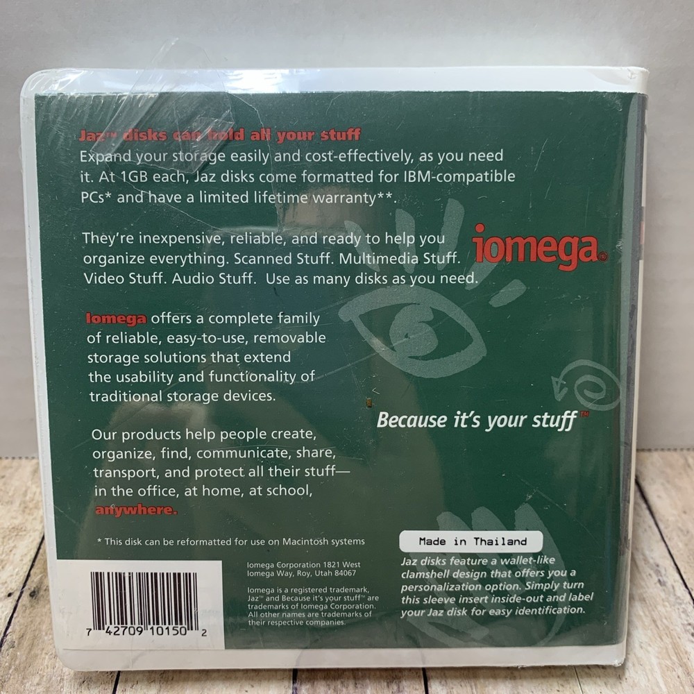 Iomega Jaz 1GB Disk PC Formatted New Sealed