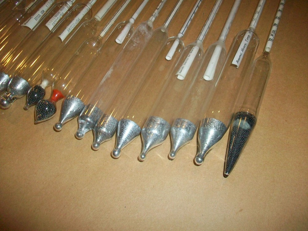 25pc Assorted Baume Hydrometer 60 Degree WWR Scientific / ERTCO