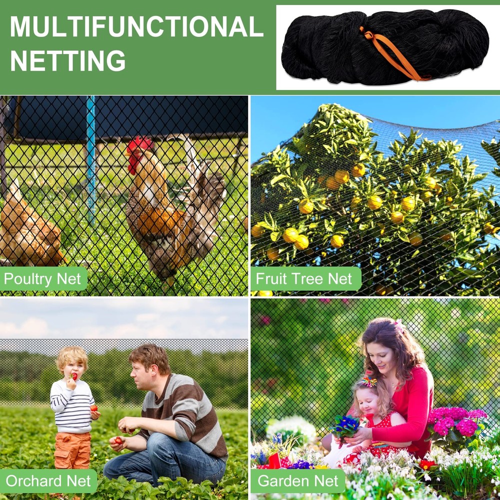 Bird Net - 50' x 50' Garden Netting with 2.4" Square Mesh Protect Fruit Tree ...