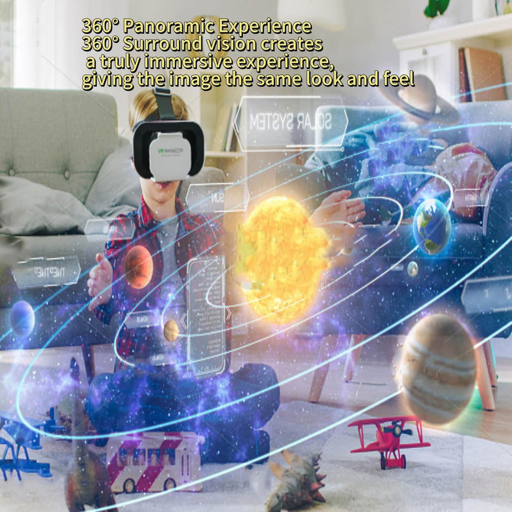 VR Glasses Virtual Reality Headset Compatible with Iphone and Android Adjustable