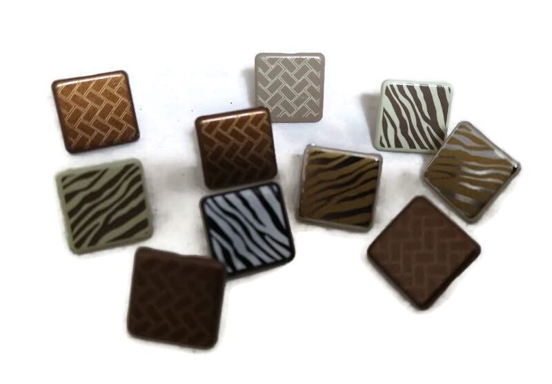 Winter Geometric Mix Square Brads Paper Fasteners Set