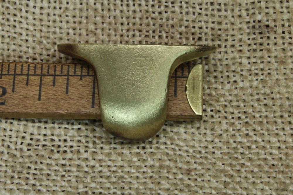 Old Window Sash Lift Pull Cast Satin SOLID BRASS Oval Smooth Vintage 1880