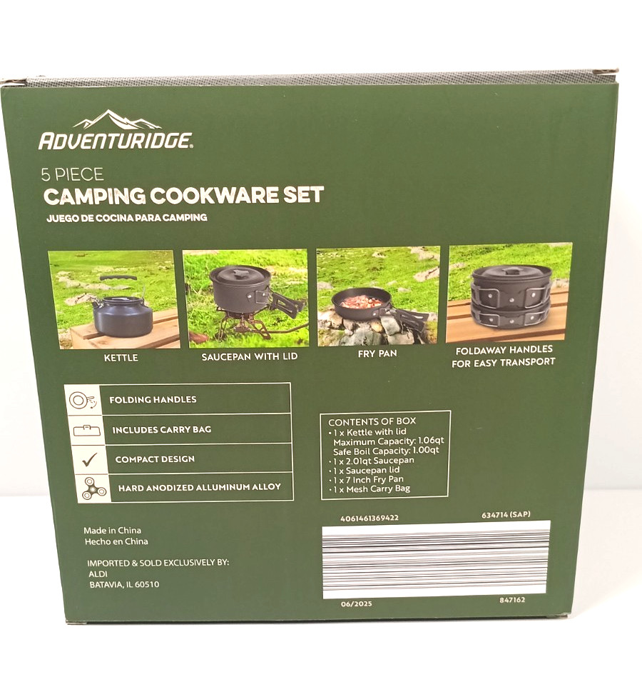 Adventuridge 5 Piece Collapsible Camping Cookware Set