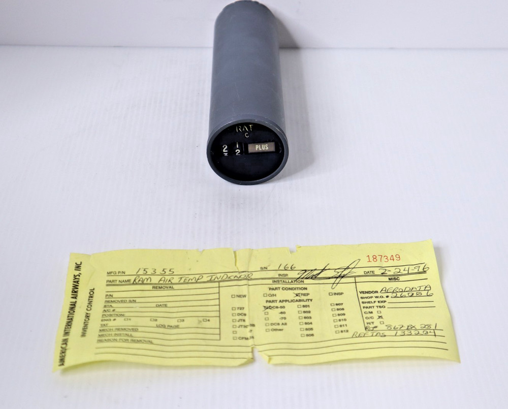 Intercontinental Dynamics 15355 Ram Air Temperature Indicator Repaired with Tag