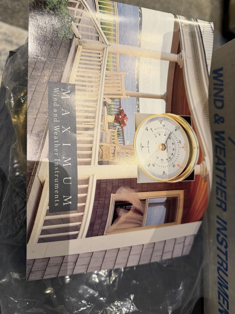 Maximum Proteus PRB Analog Barometer, Brass Case and Black Dial With Box Manual