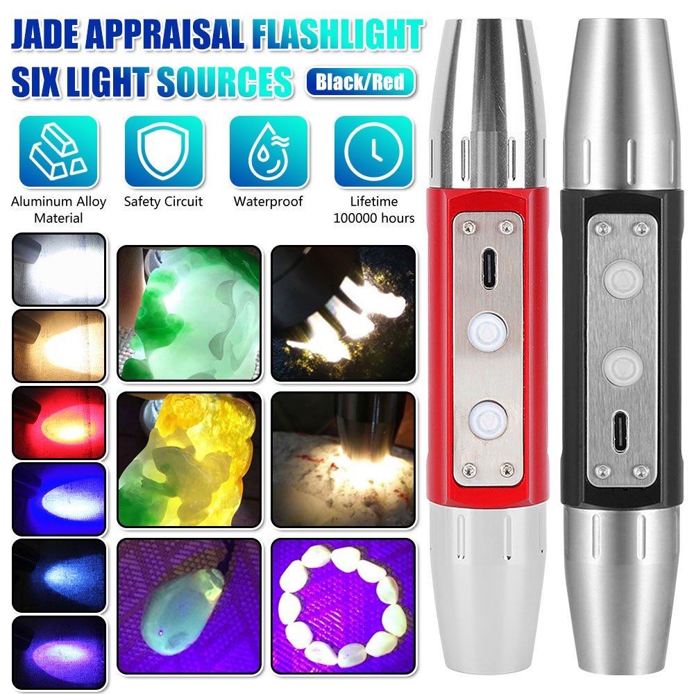 Bright Professional Gemstone Identification Light LED Flashlight Gemologist Tool