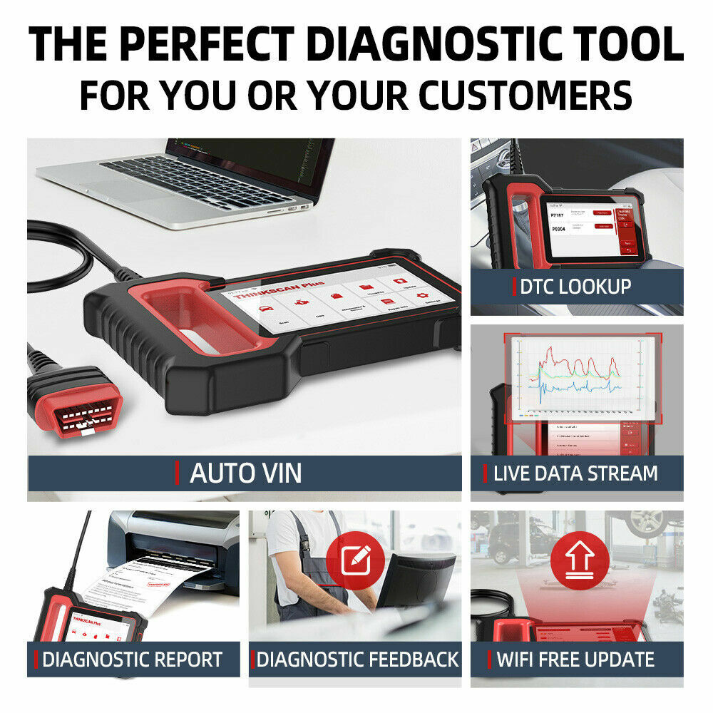 Thinkscan Plus S4 Car Scanner ECM SRS ABS TCM BCM Diagnostic Tool Code Reader