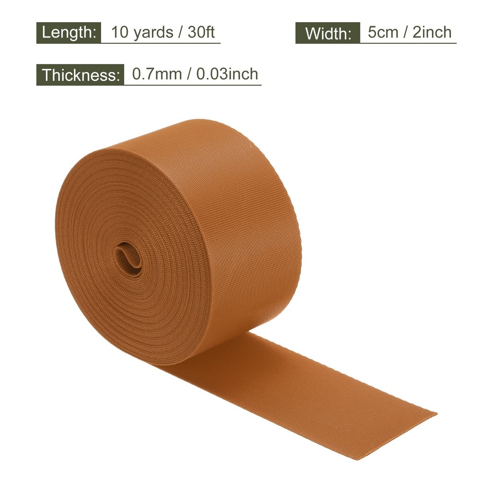Flat Nylon Webbing Strap 2 Inch 10 Yards Tea Brown for Backpack