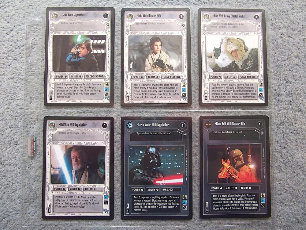Star Wars CCG ENHANCED PREMIERE pack - 6 card set Black Border Decipher 1998
